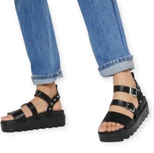 Black Strappy Platform Sandals